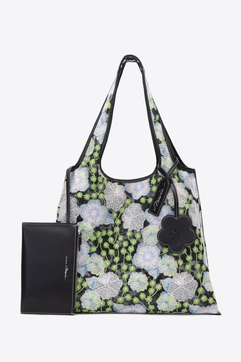 Floral Embroidery Market Tote 3