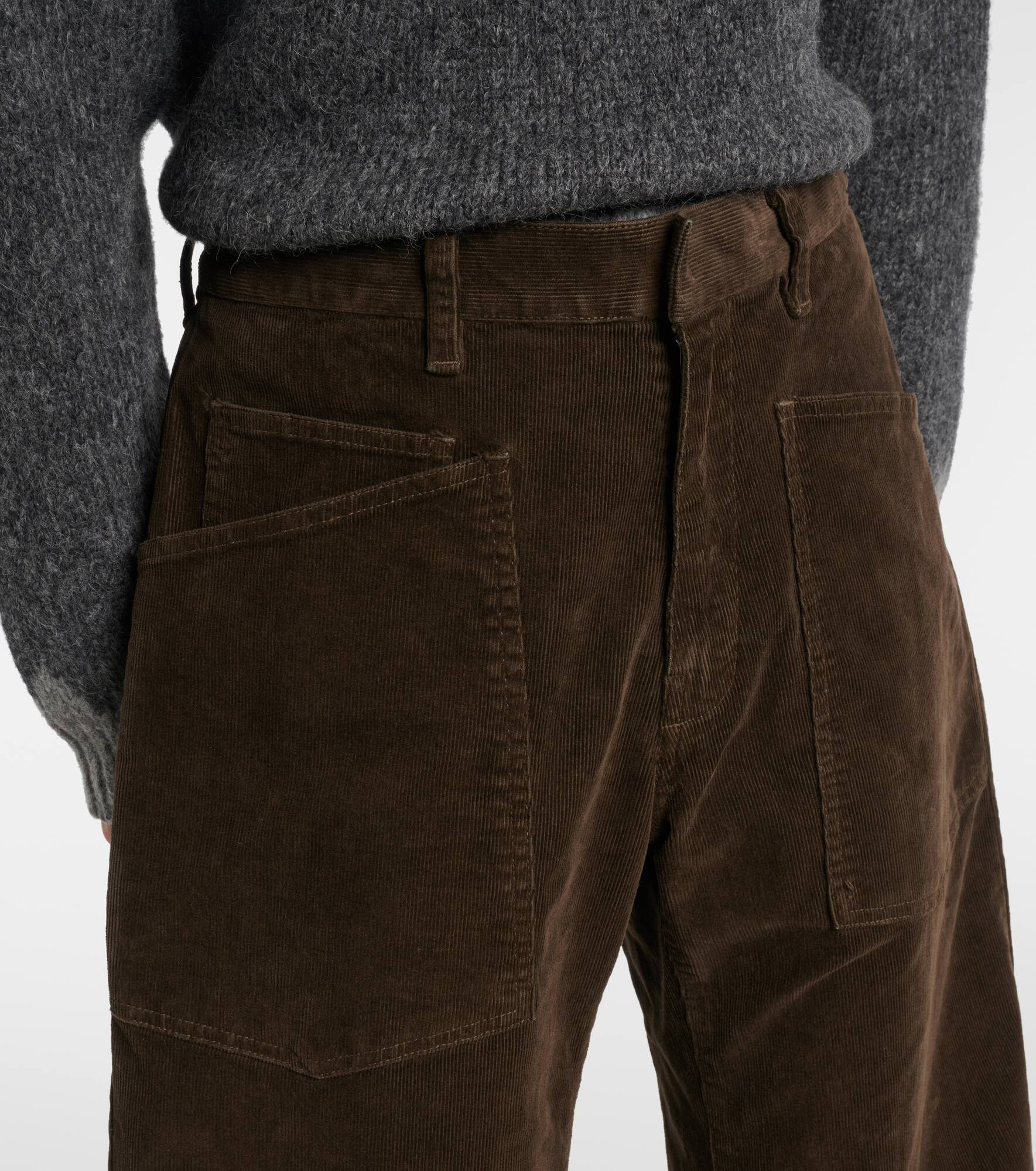 Shon cotton-blend corduroy barrel-leg pants - 4