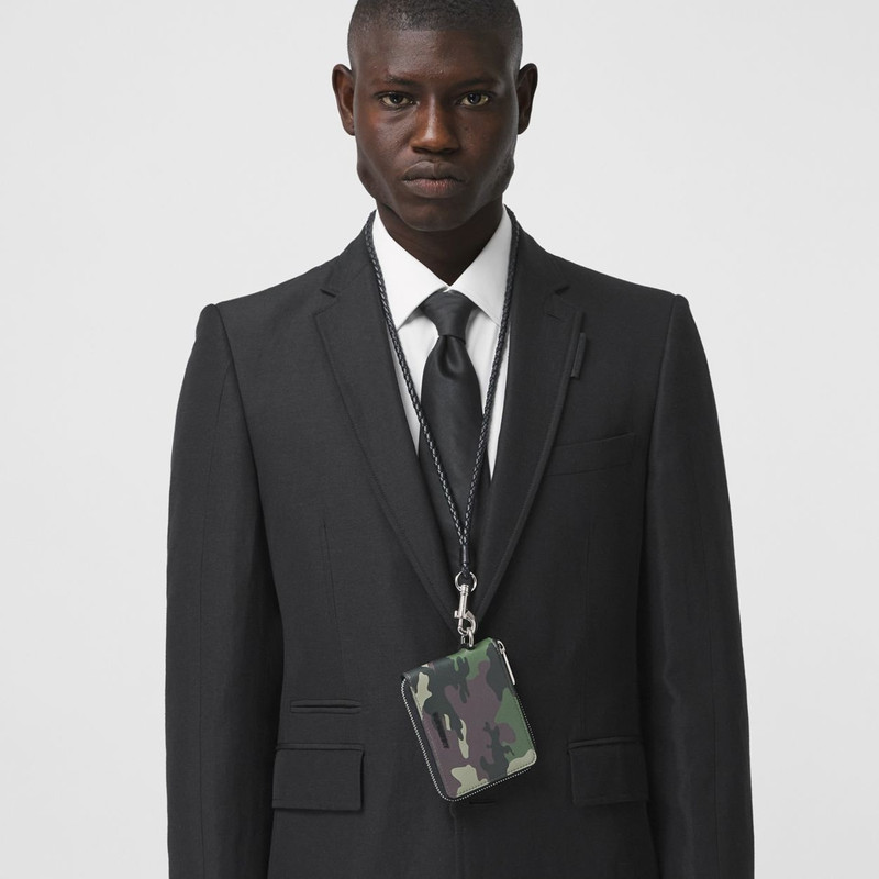 Camouflage Print Leather Ziparound Wallet Lanyard 3