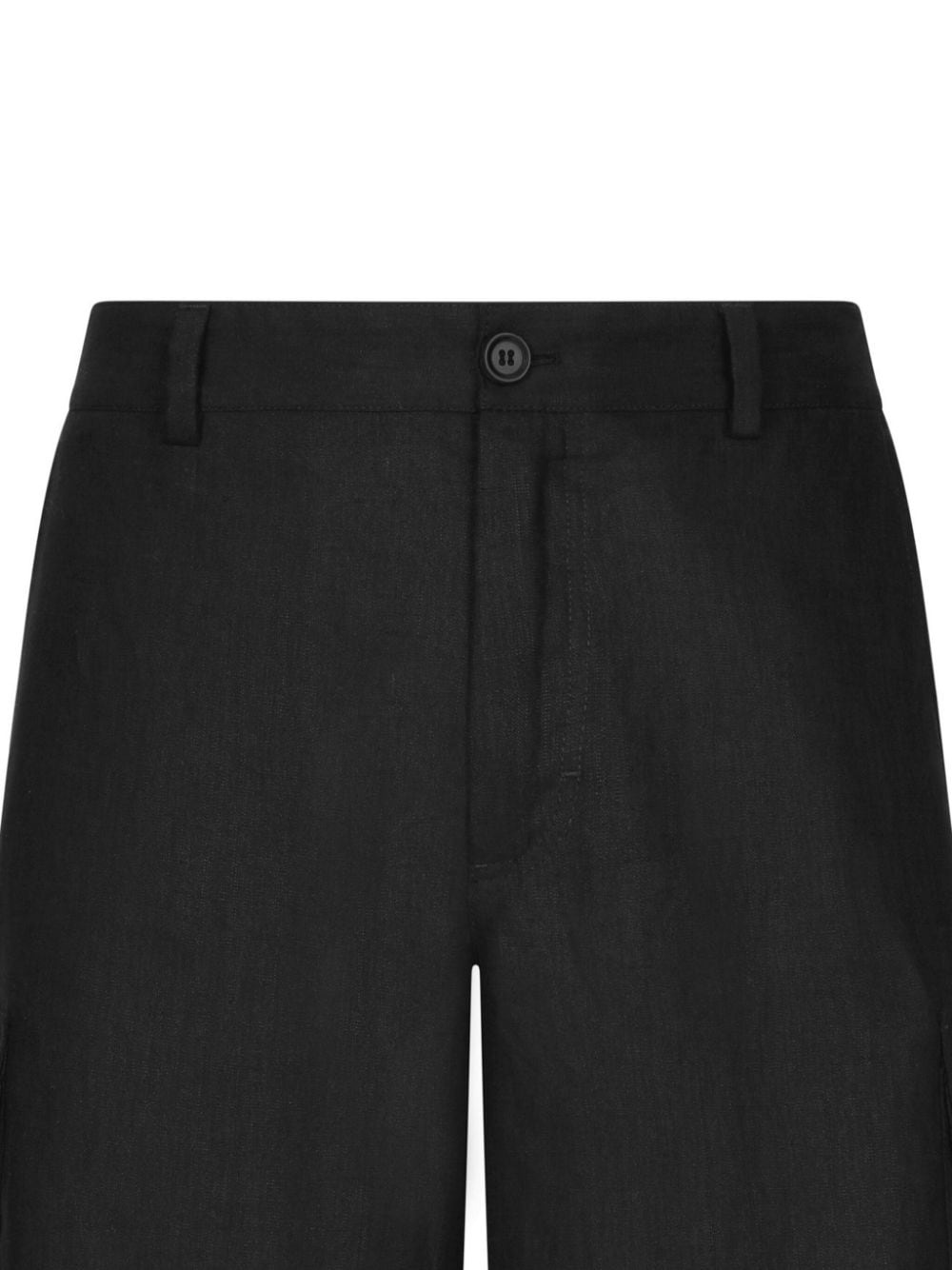 straight-leg linen cargo shorts - 2
