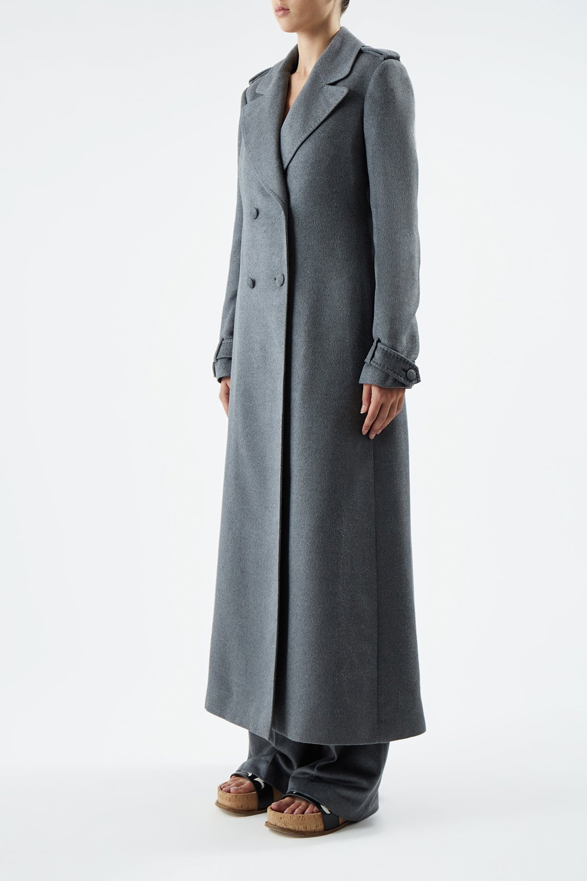Houstt Trench Coat in Double-face Winter Silk - 5