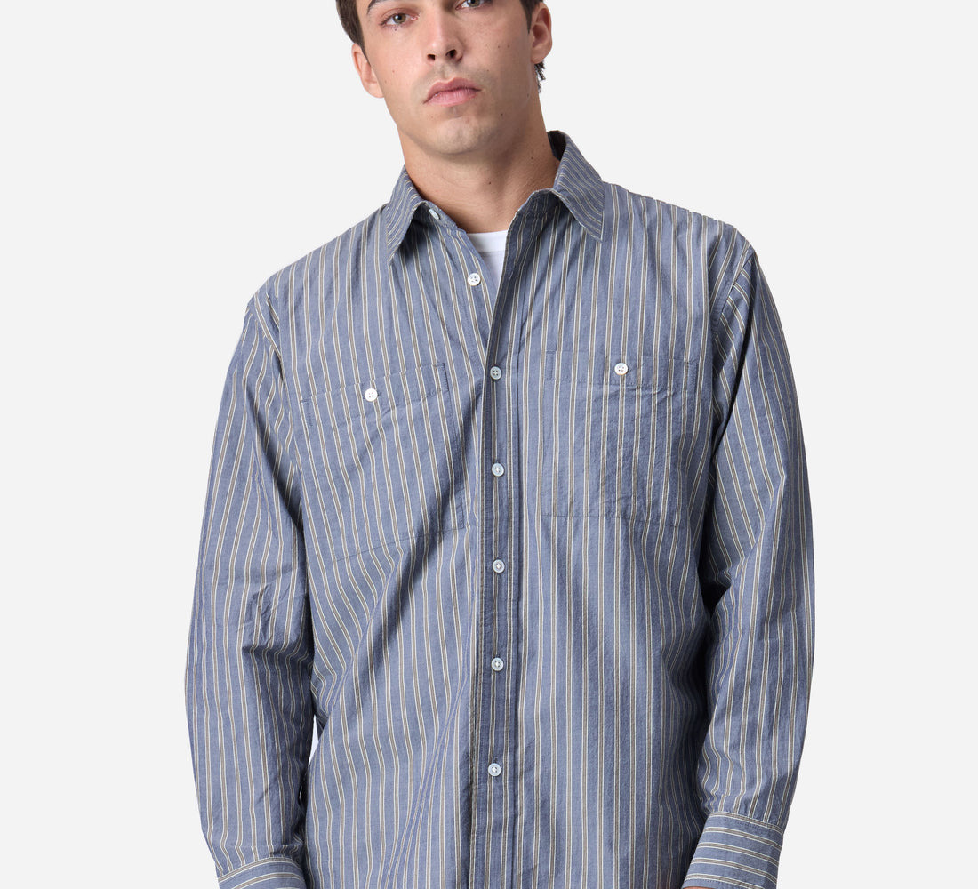 Commuter Shirt - Navy/Coyote Stripe - 2