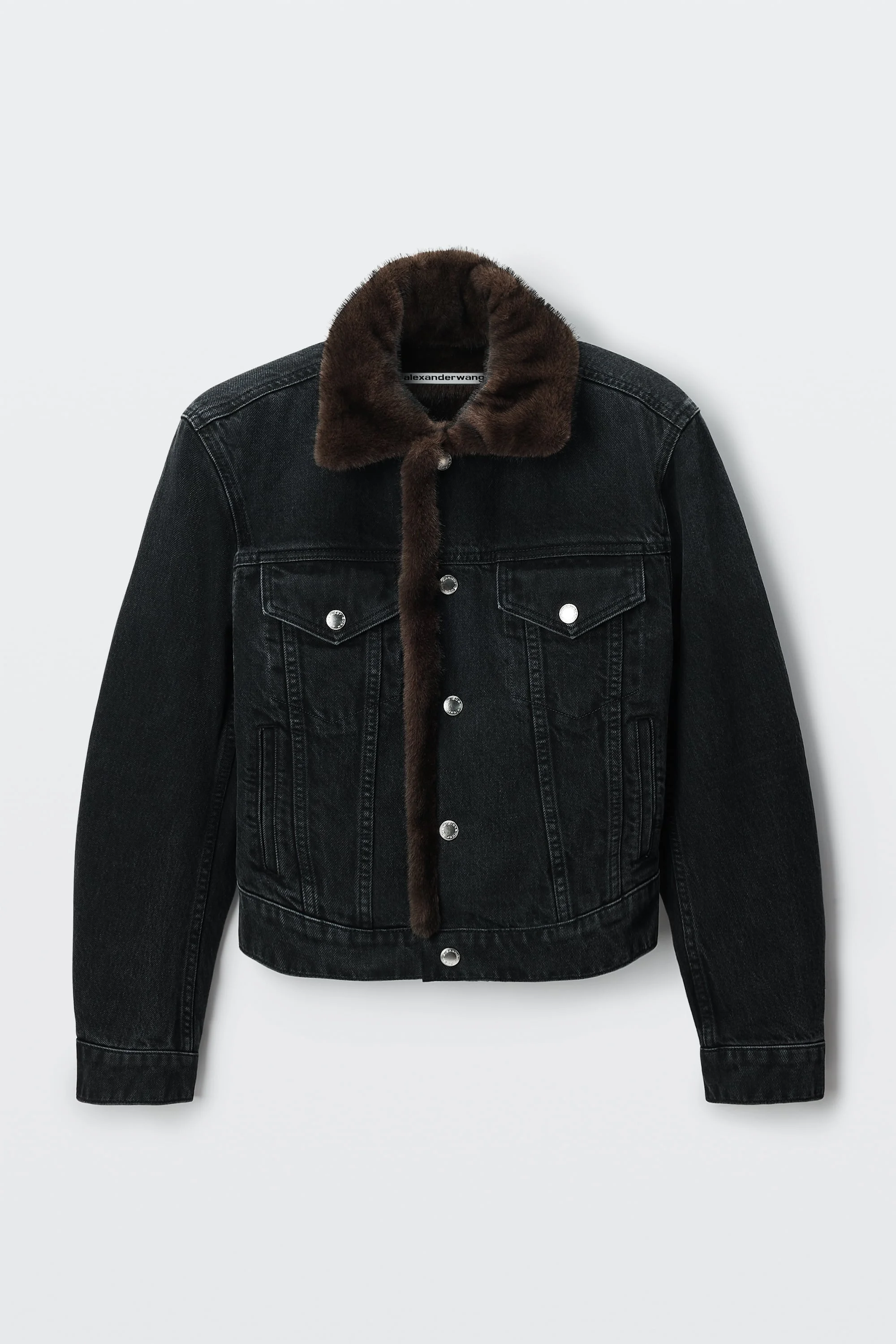 FAUX FUR LINED DENIM JACKET - 1