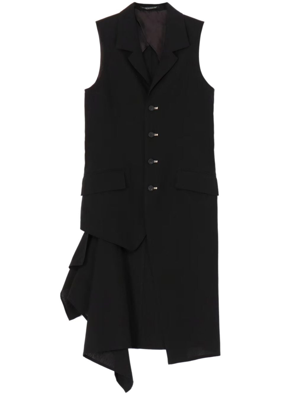 asymmetric sleeveless blazer - 1