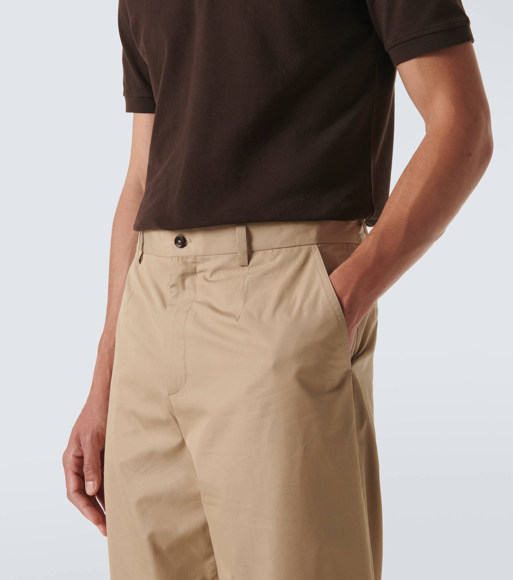 Cotton and silk chinos - 5