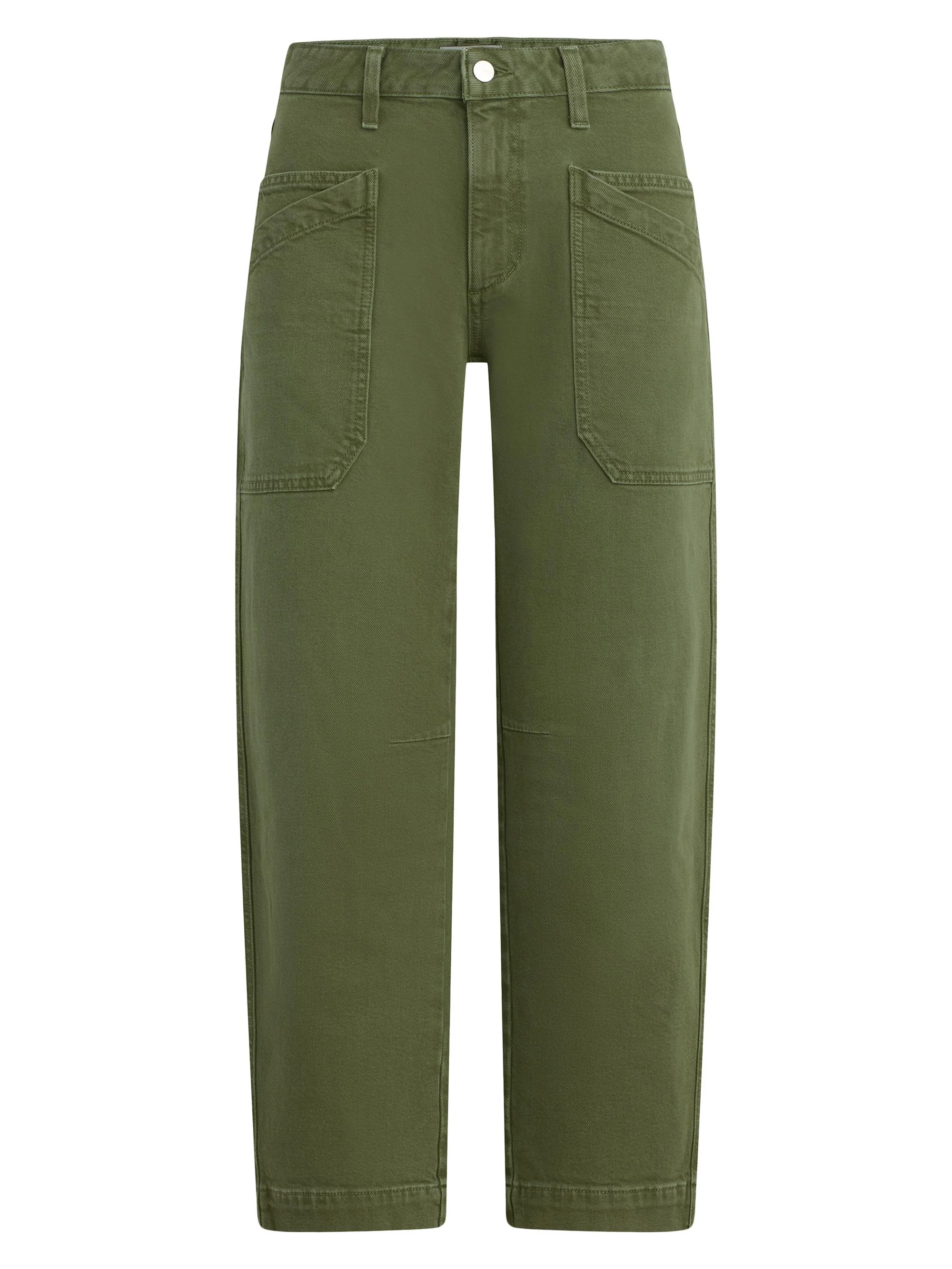 Women's The Double-Pocket Mid-Rise Barrel Jeans - Winter Moss - 1
