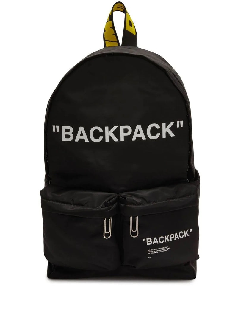 OFF-WHITE Quote Nylon Backpack Black/White 1