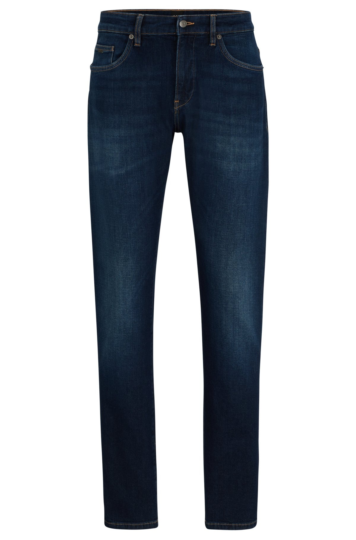 SLIM-FIT JEANS IN BLUE ITALIAN CASHMERE-TOUCH DENIM - 1