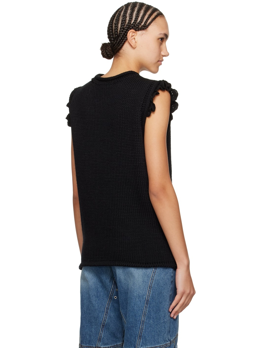 Black Marlen Flower Vest - 3