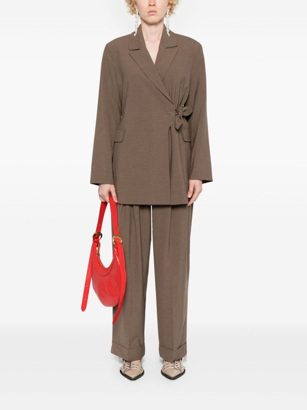 knot-belt wrap blazer - 2