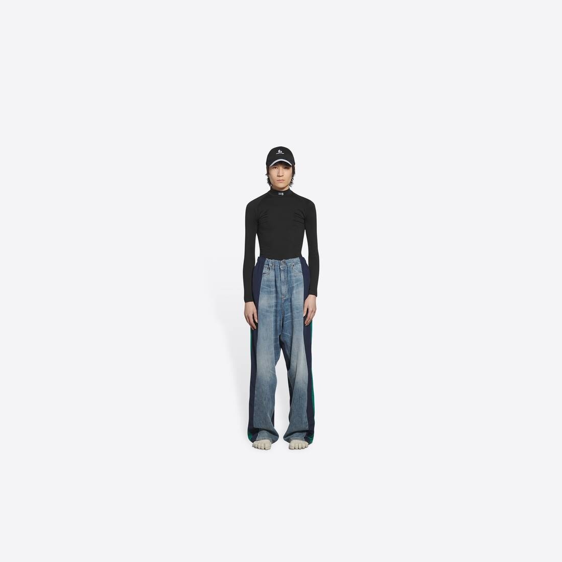 Women's Sporty B Patched Tracksuit Pants in Blue - 3