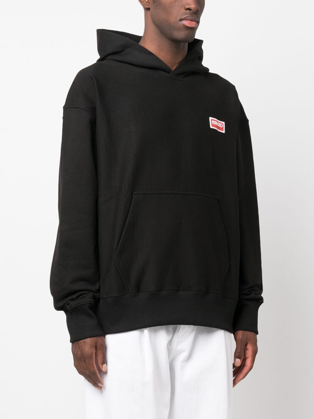 logo-print stretch-cotton hoodie - 4