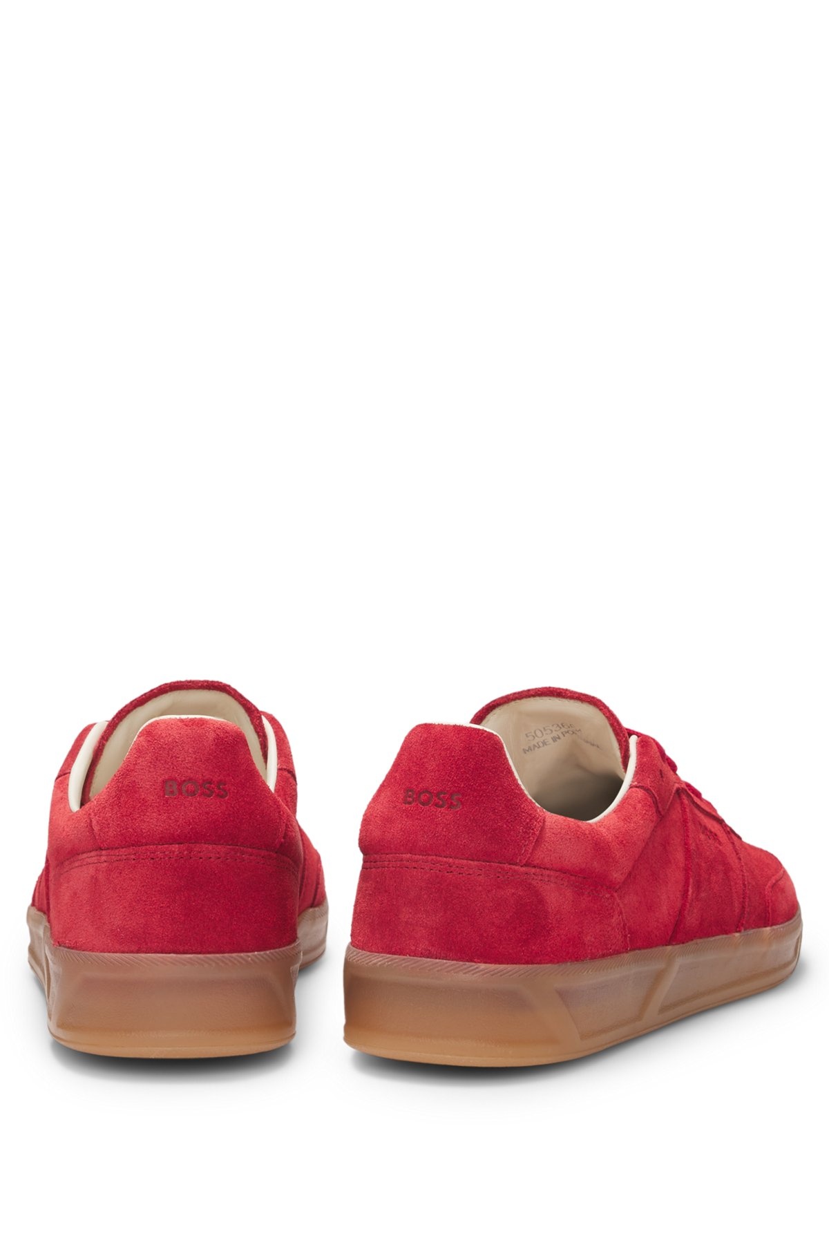 SUEDE LACE-UP TRAINERS WITH LOGO DETAIL - 6