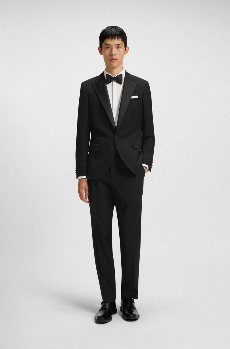 HUGO SLIM-FIT TUXEDO TROUSERS IN STRETCH JACQUARD outlook