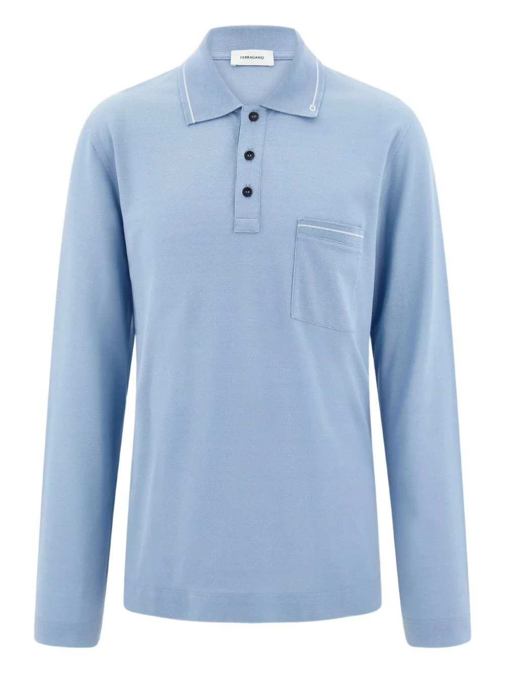 long-sleeve pocket polo shirt - 1