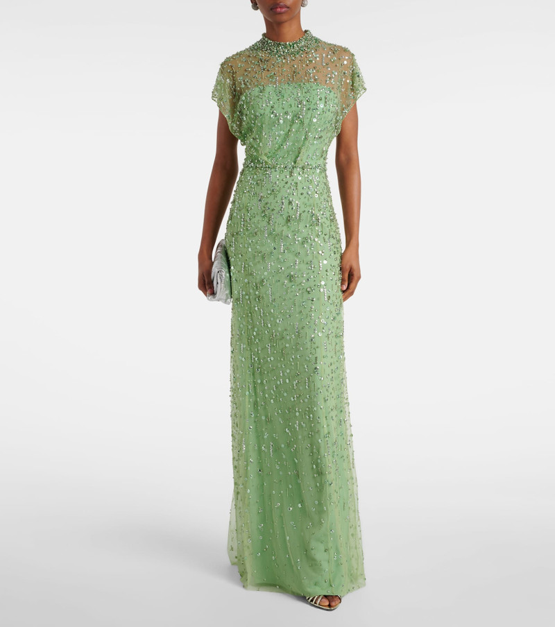 JENNY PACKHAM Crystal Drop embellished gown outlook