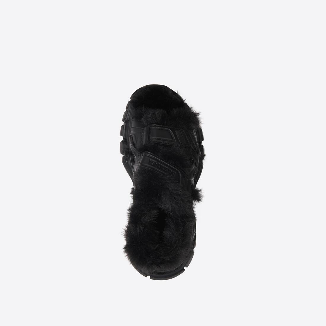 Men's Track Sandale Fake Fur in Black - 5