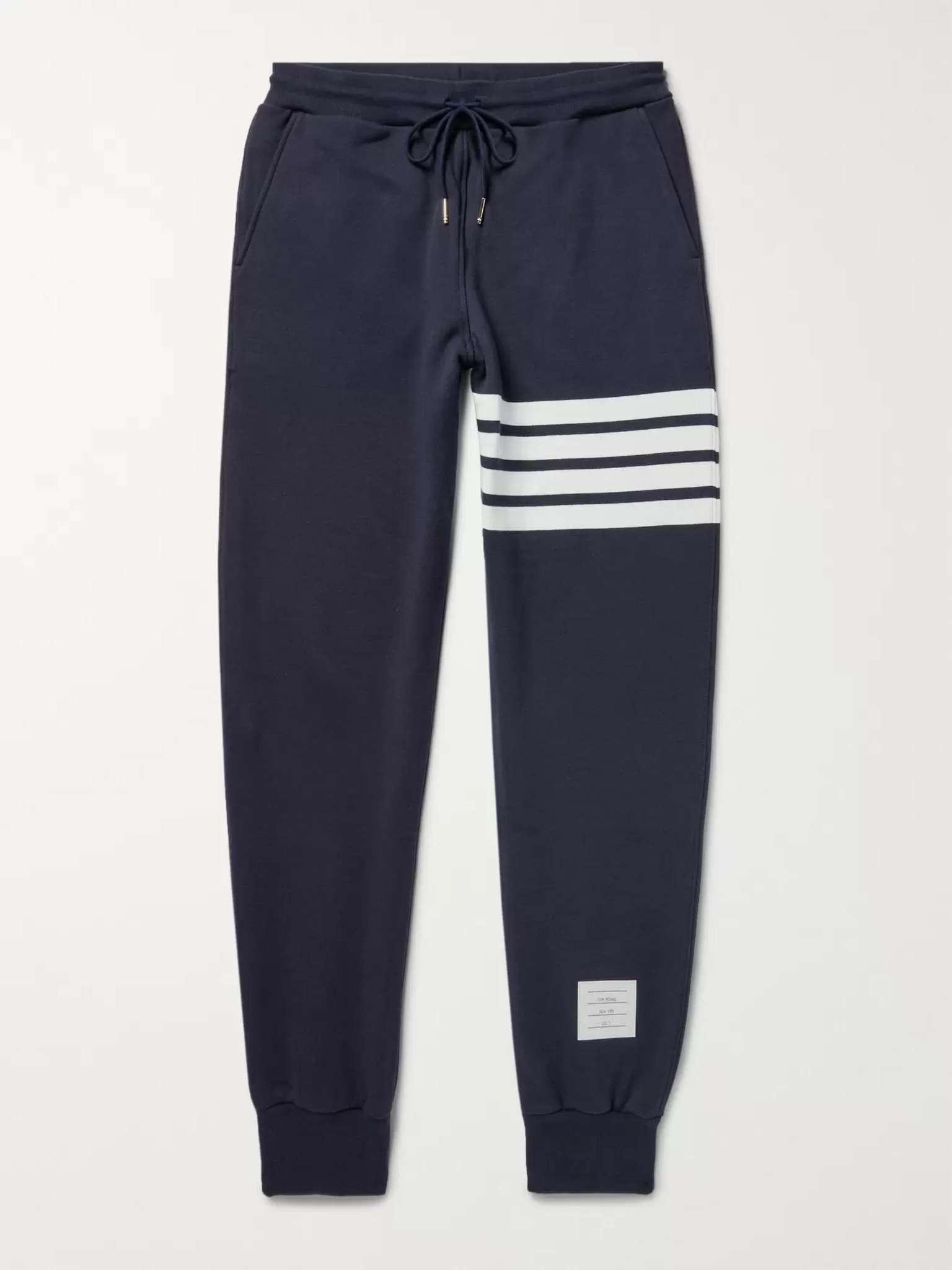 Tapered Striped Loopback Cotton-Jersey Sweatpants - 1
