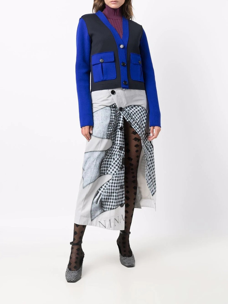 NINA RICCI graphic-print midi skirt outlook