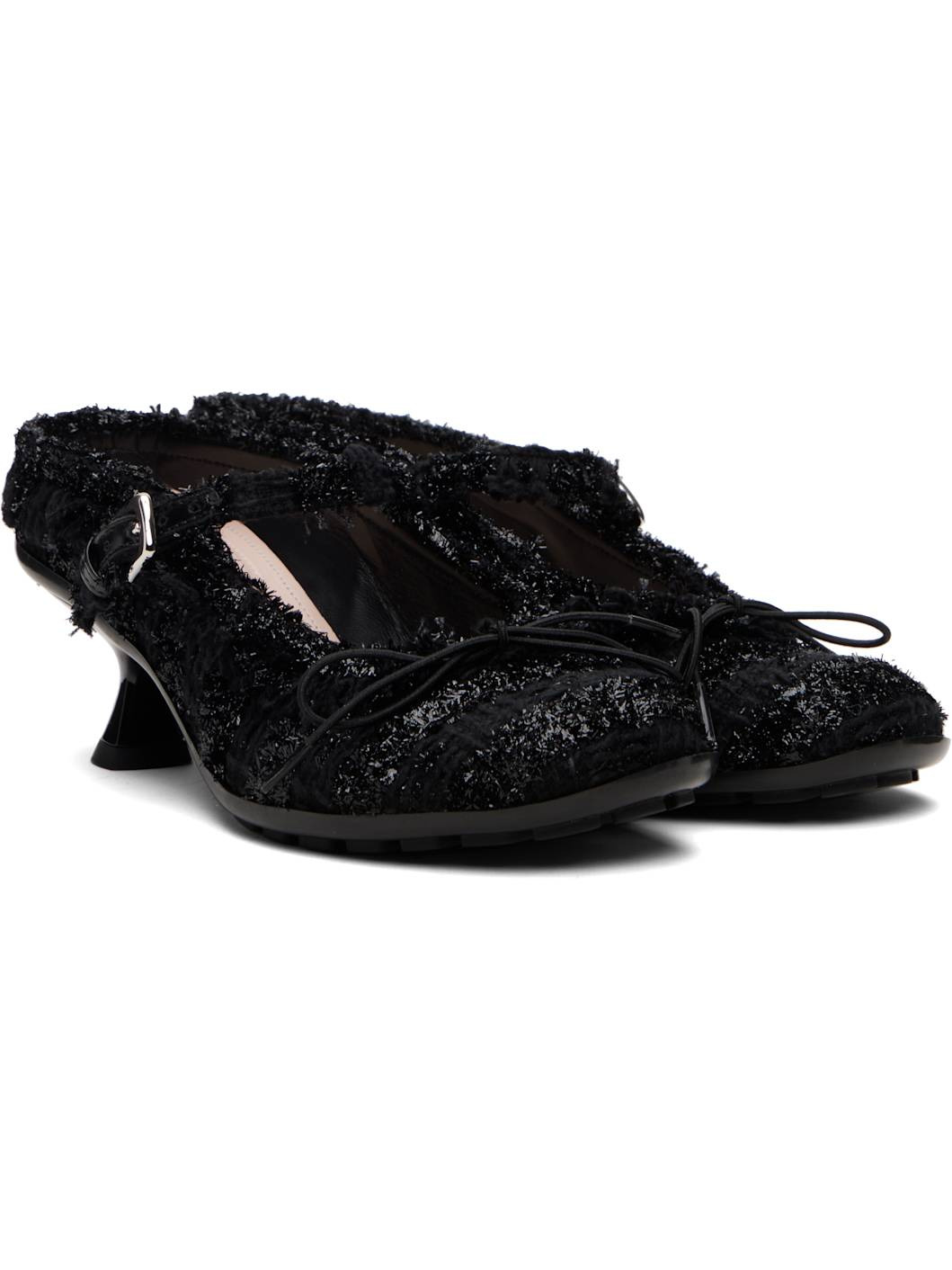 Black Grip Mule Heels - 4