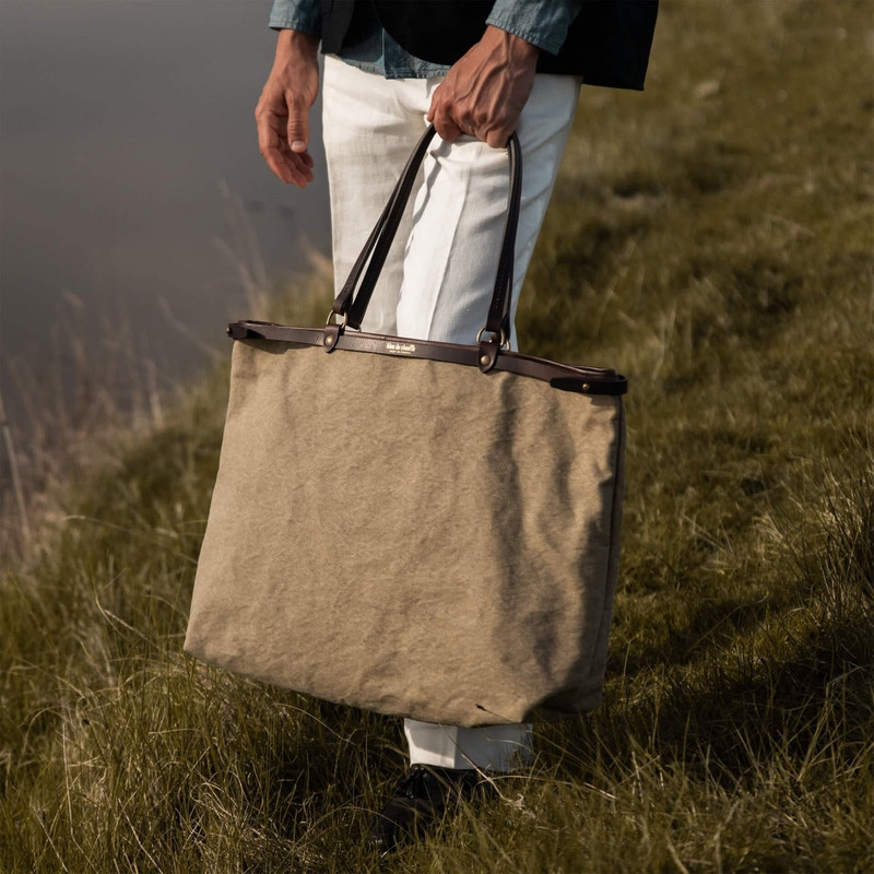 ADÈLE XL TOTE BAG - KHAKI US STONEWASHED 6