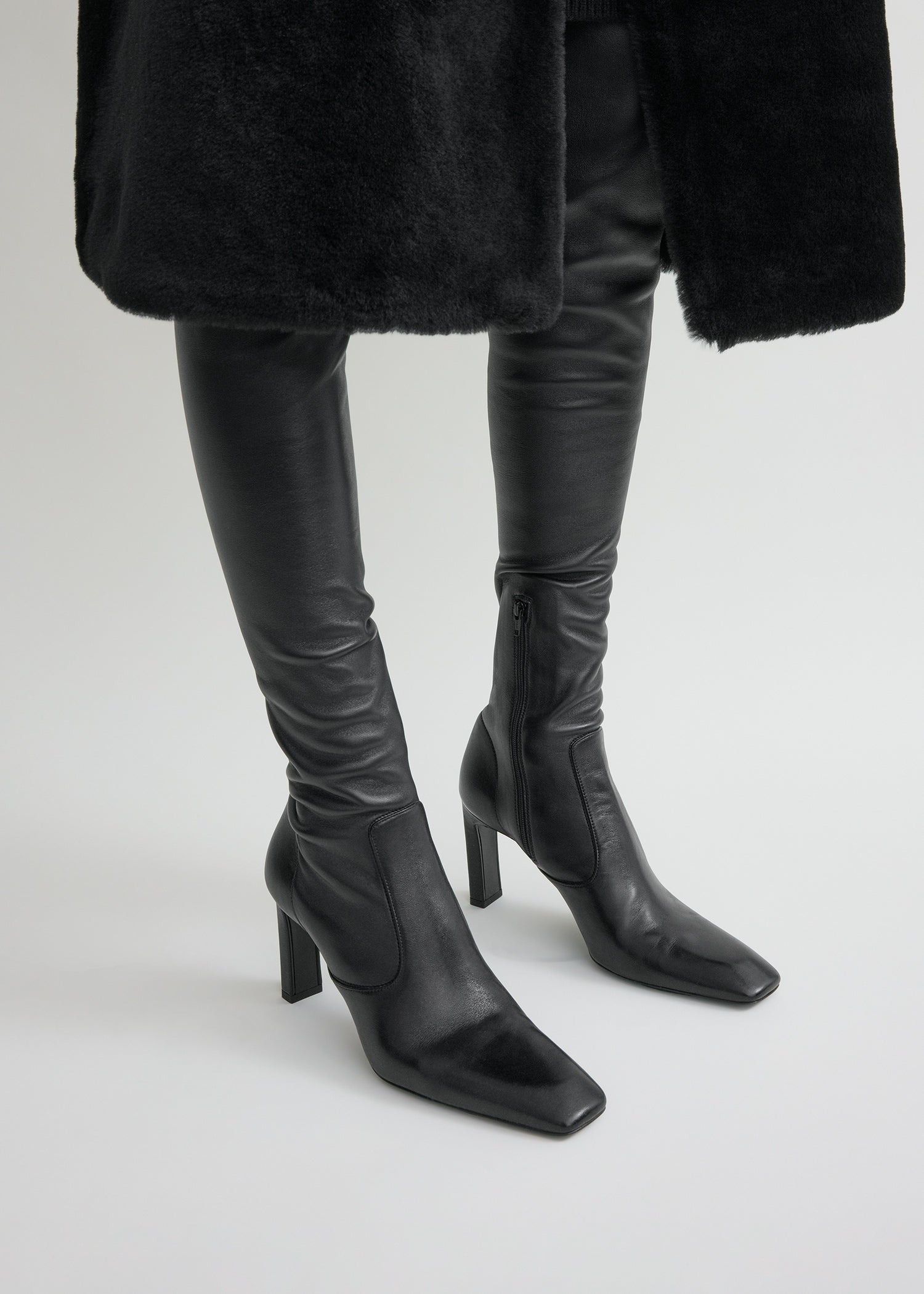 Nappa over-the-knee boots black - 3
