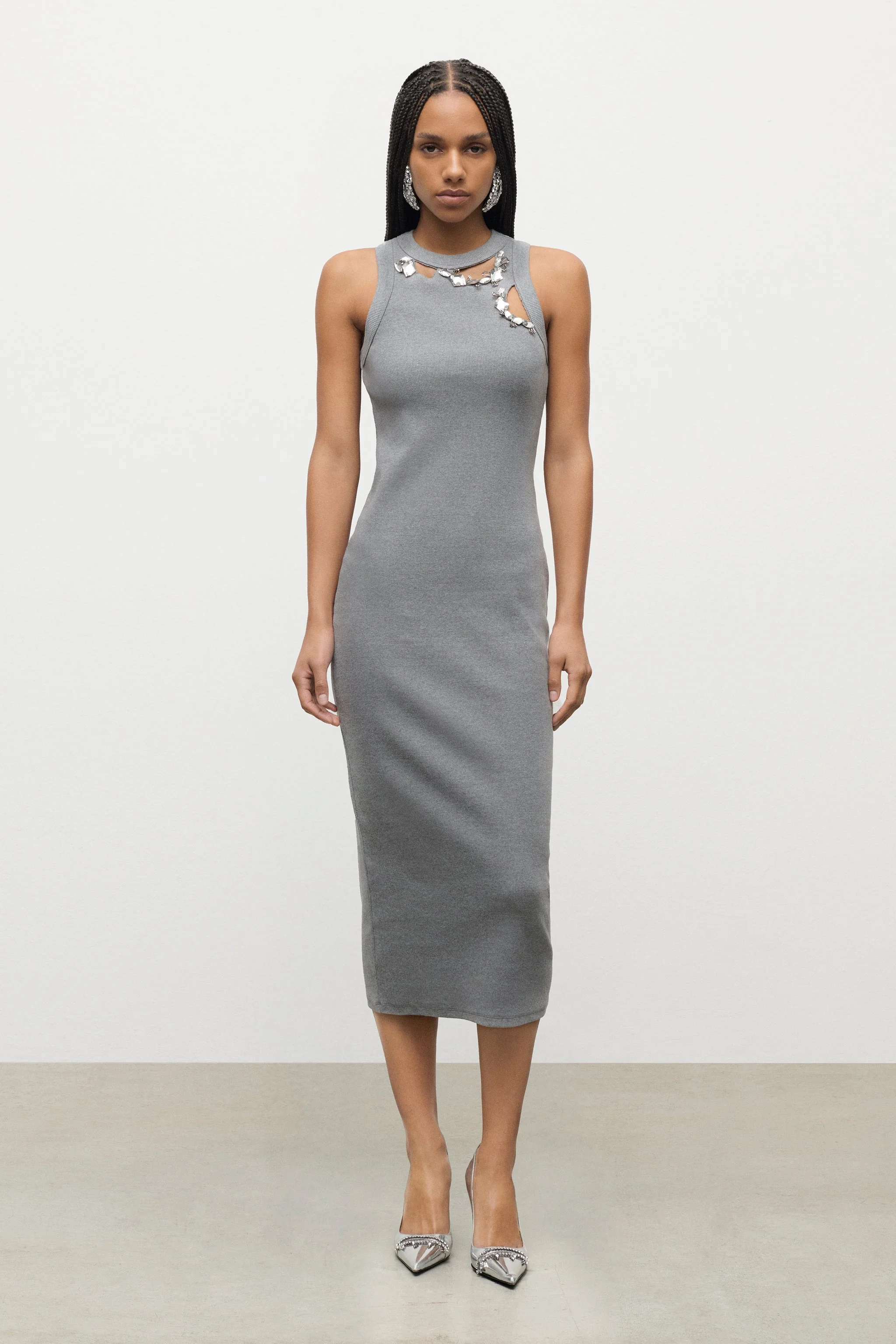 midi navy blue dresses for women Solid Zip Up Front Midi Dress - Navy Medium | Women's Online Boutique | Boho Chic Style