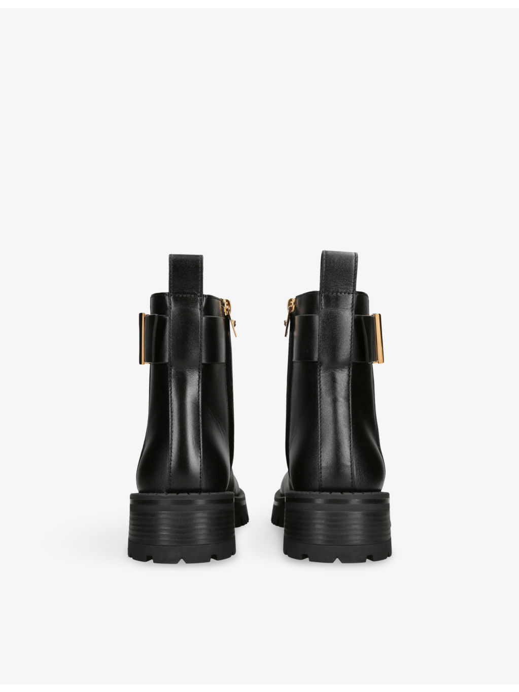 Logo-Embellished Leather Heeled Ankle Boots - 4