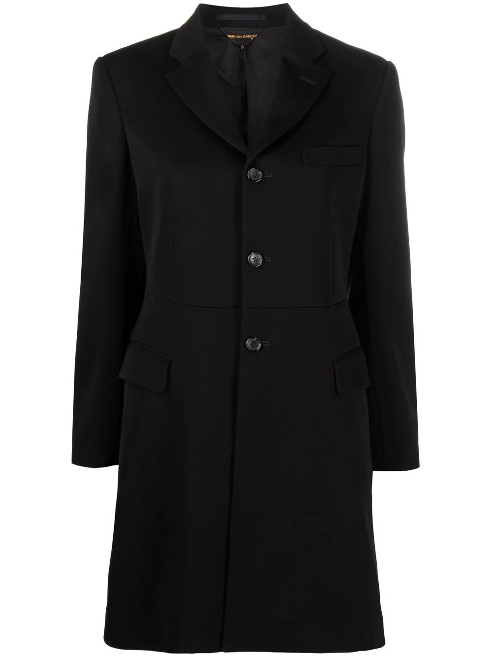 fitted single-breasted coat - 1