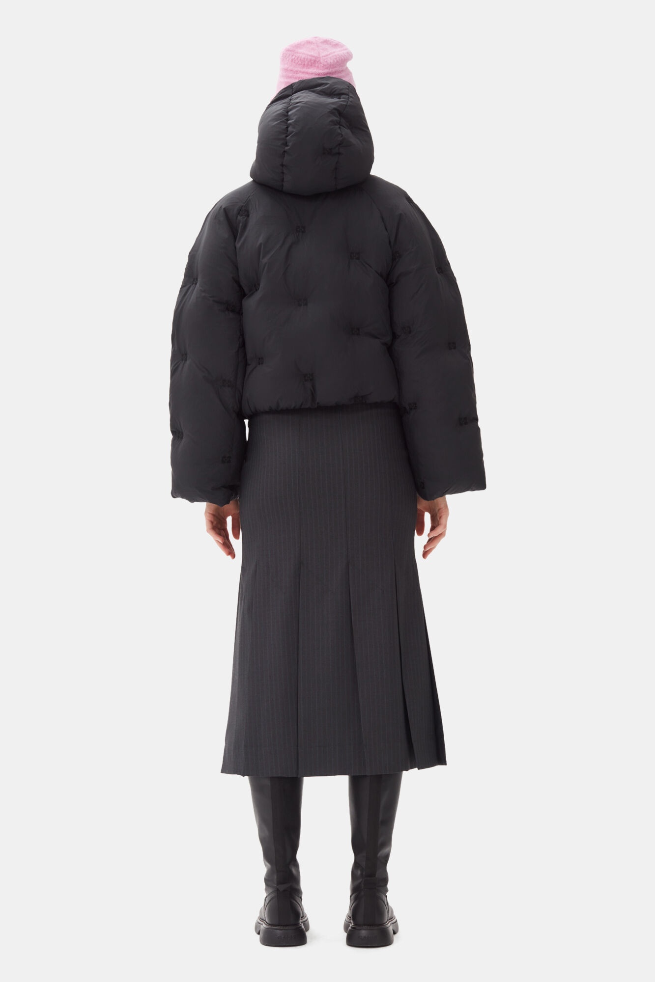 BLACK SHORT TECH PUFFER JACKET - 5