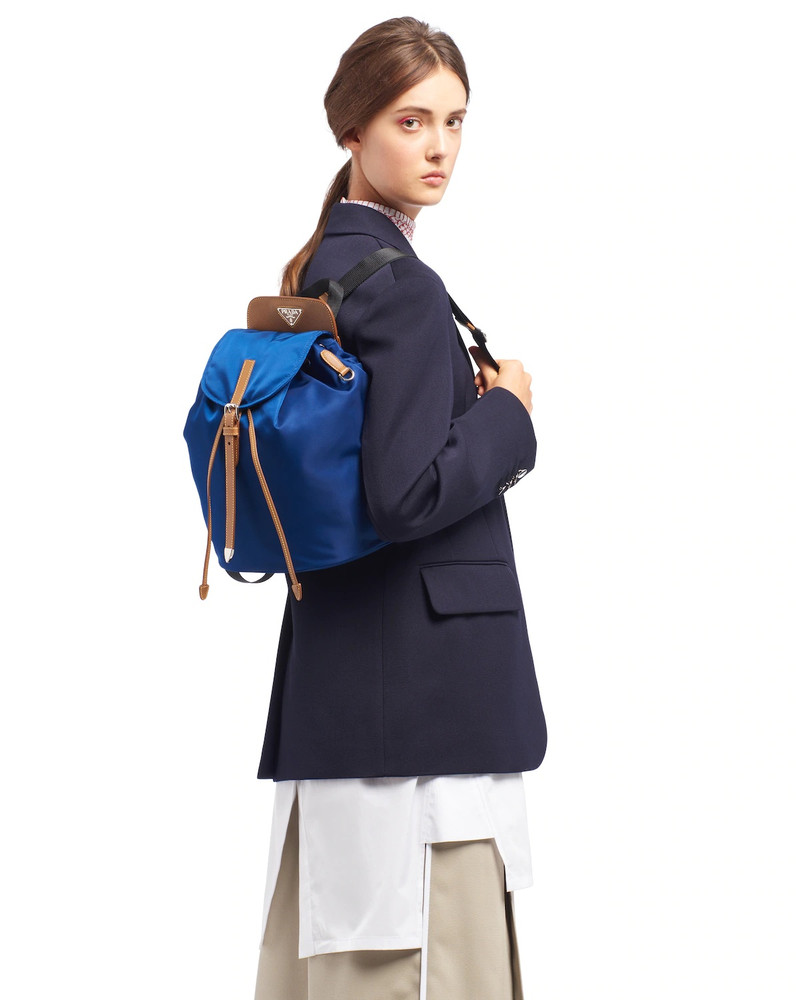 Prada Nylon and Saffiano leather backpack outlook