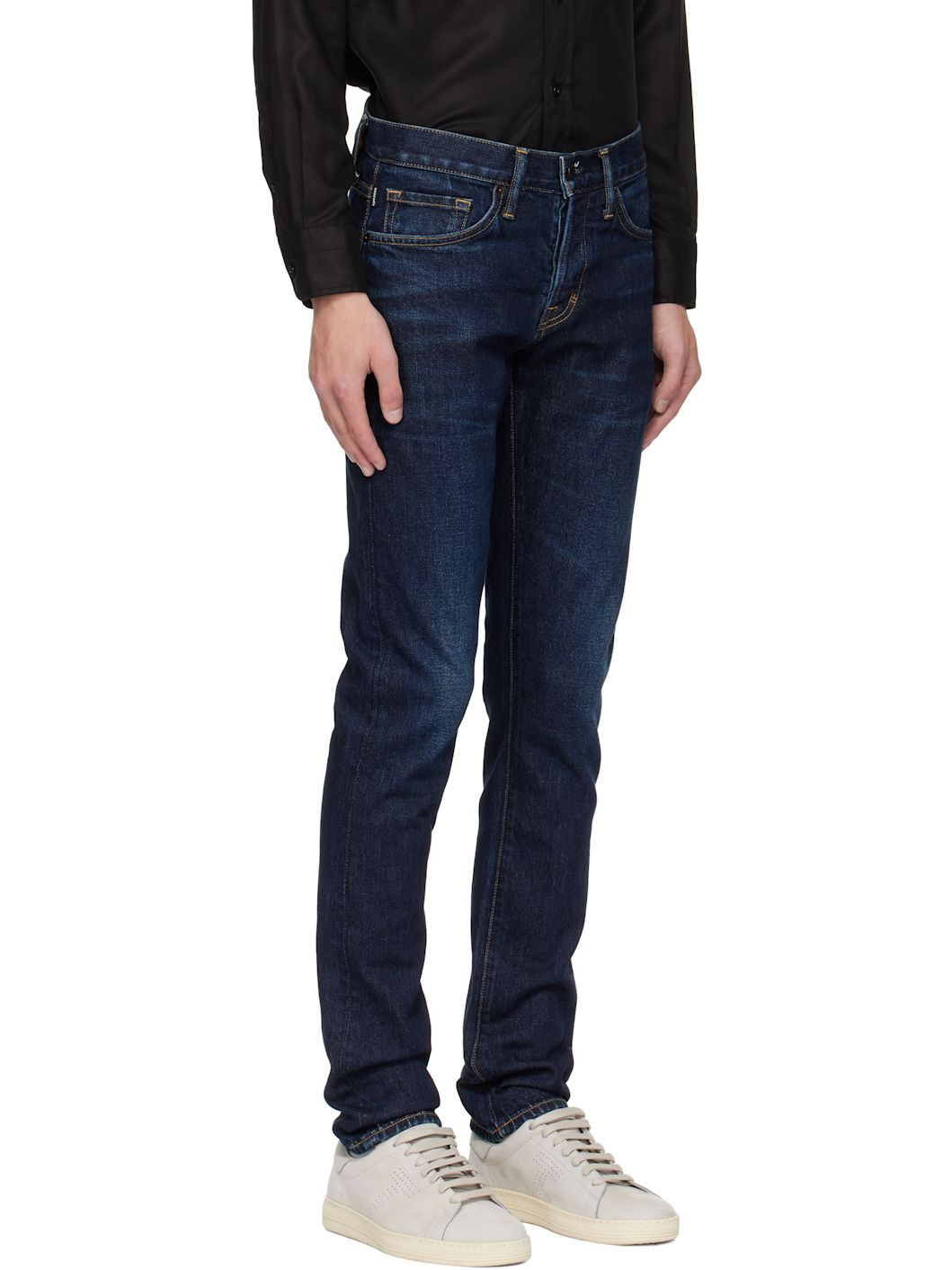 Blue Stretch Twill Slim Fit Jeans - 2