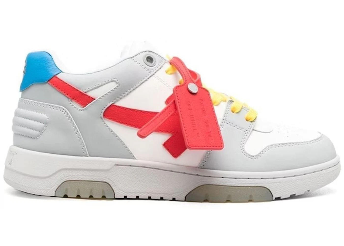 OFF-WHITE Out Of Office OOO Low Tops Grey Red Yellow - 1