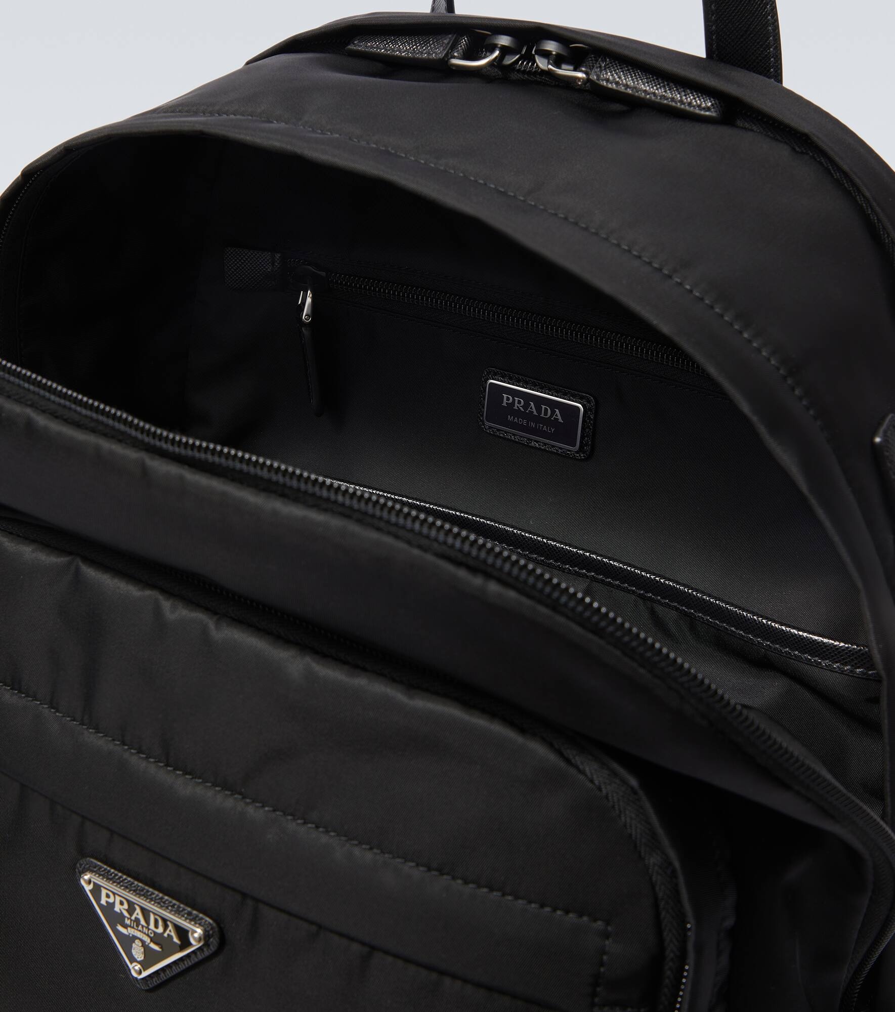 Re-Nylon leather-trimmed backpack - 4