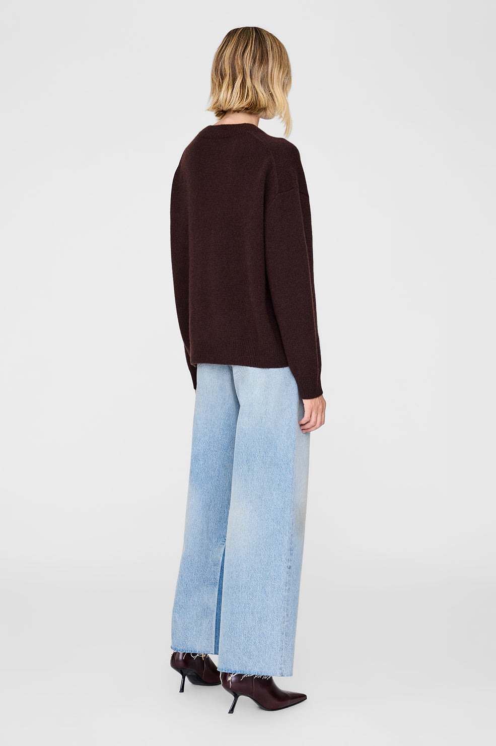 Lee Crew Sweater - Deep Brown - 3