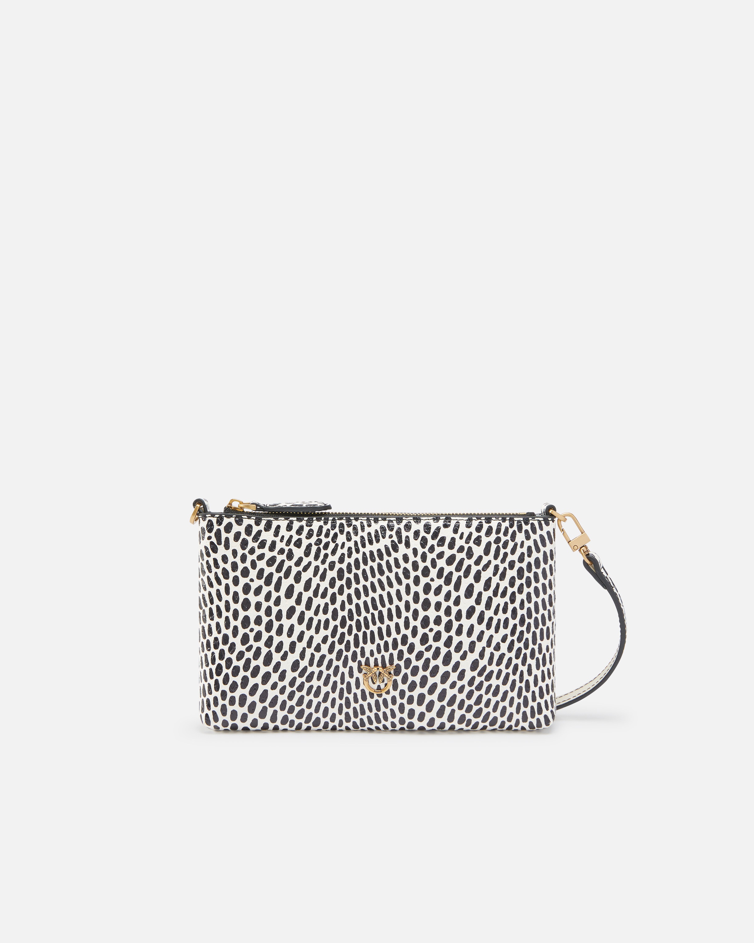 POLKA DOT LEATHER EVENING BAG WITH SHOULDER STRAP - 1