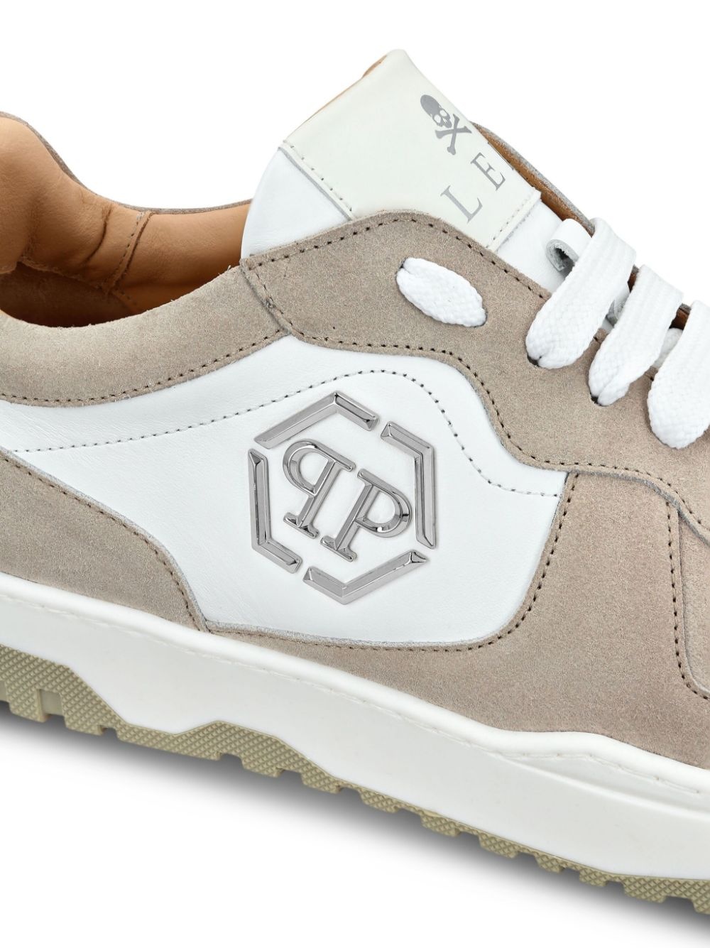 Hexagon panelled low-top sneakers - 5