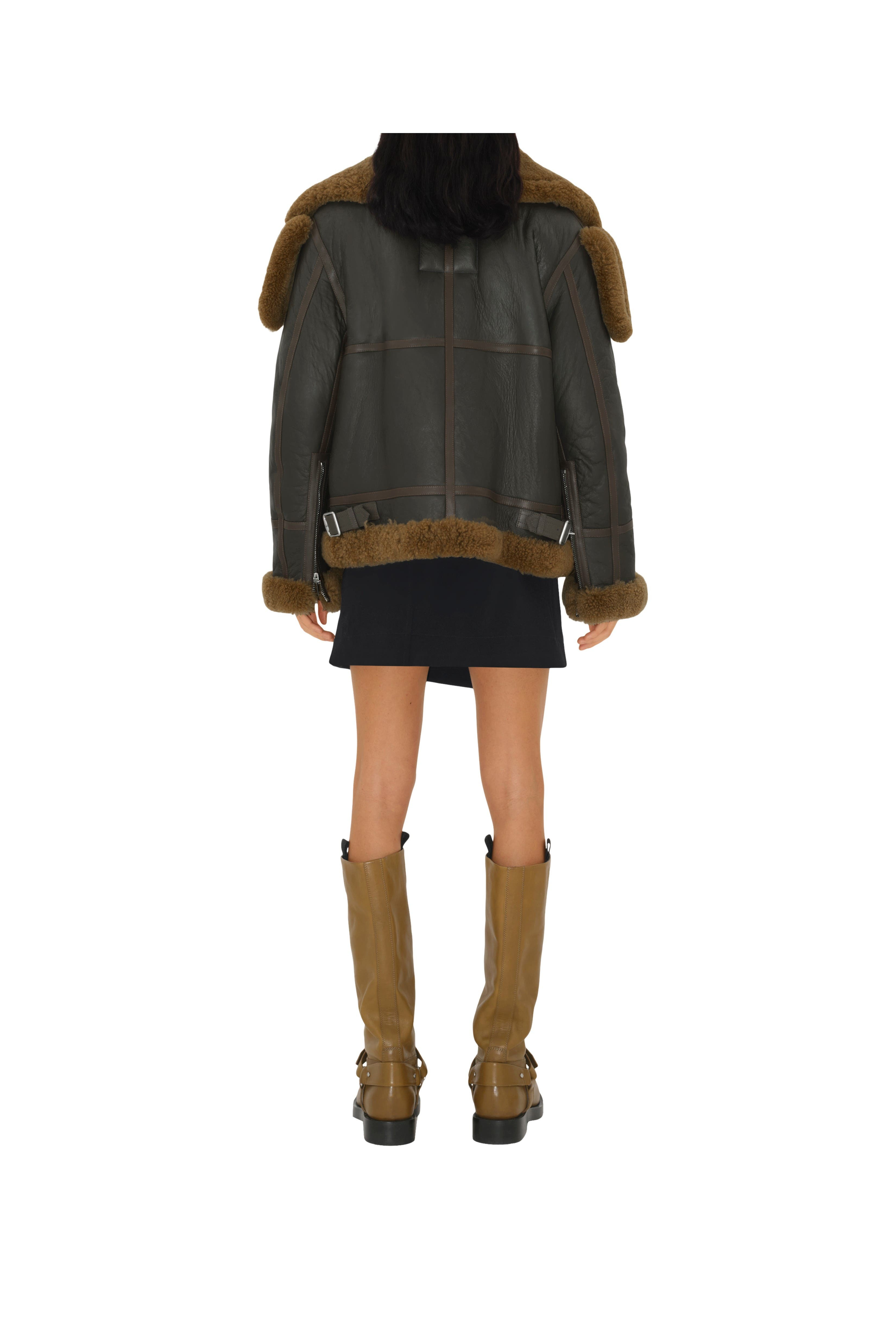 burberry Shearling Aviator Jacket in Otter at Nordstrom - 4