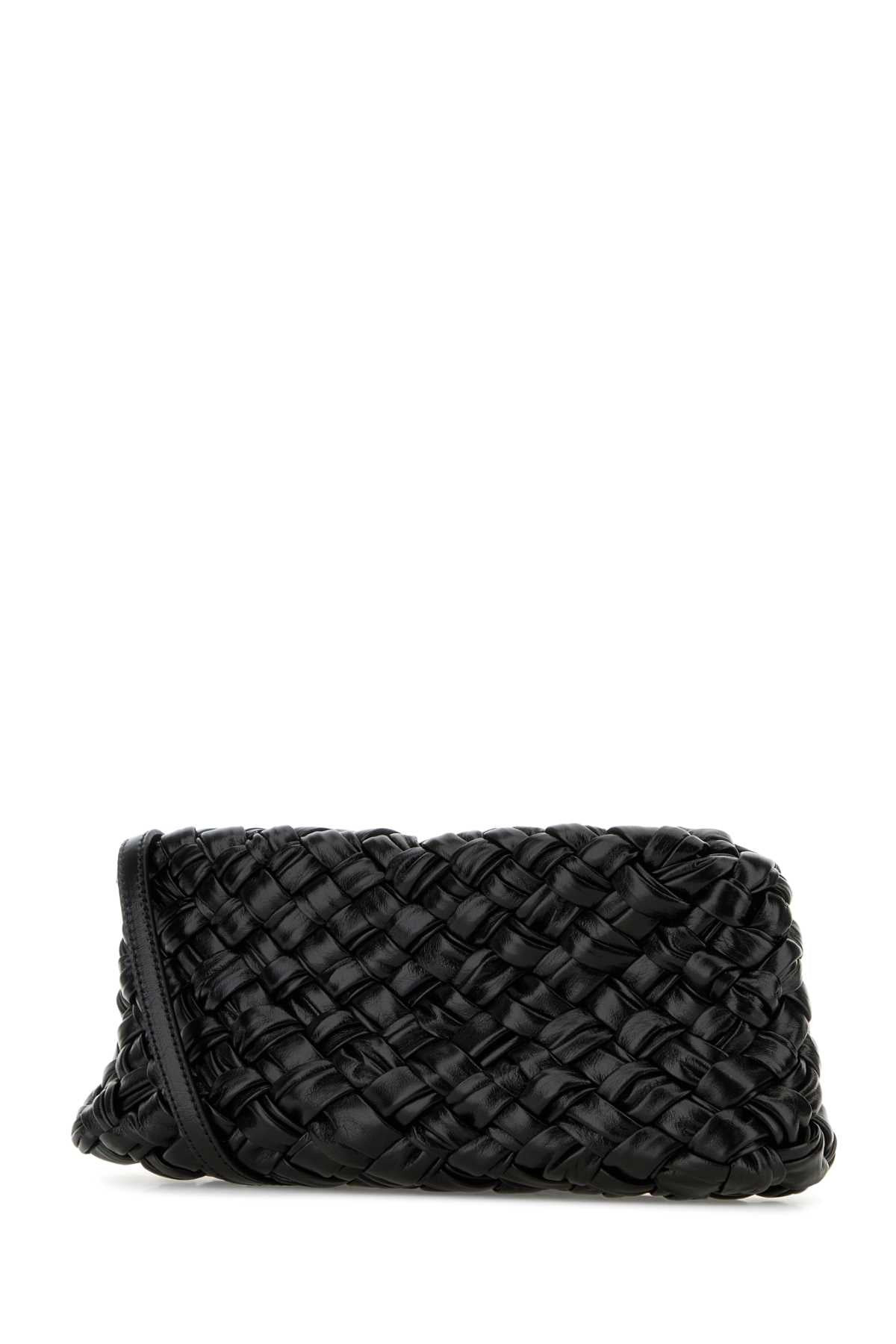 Bottega Veneta Women Black Leather Kalimero Cha-Cha Clutch - 2