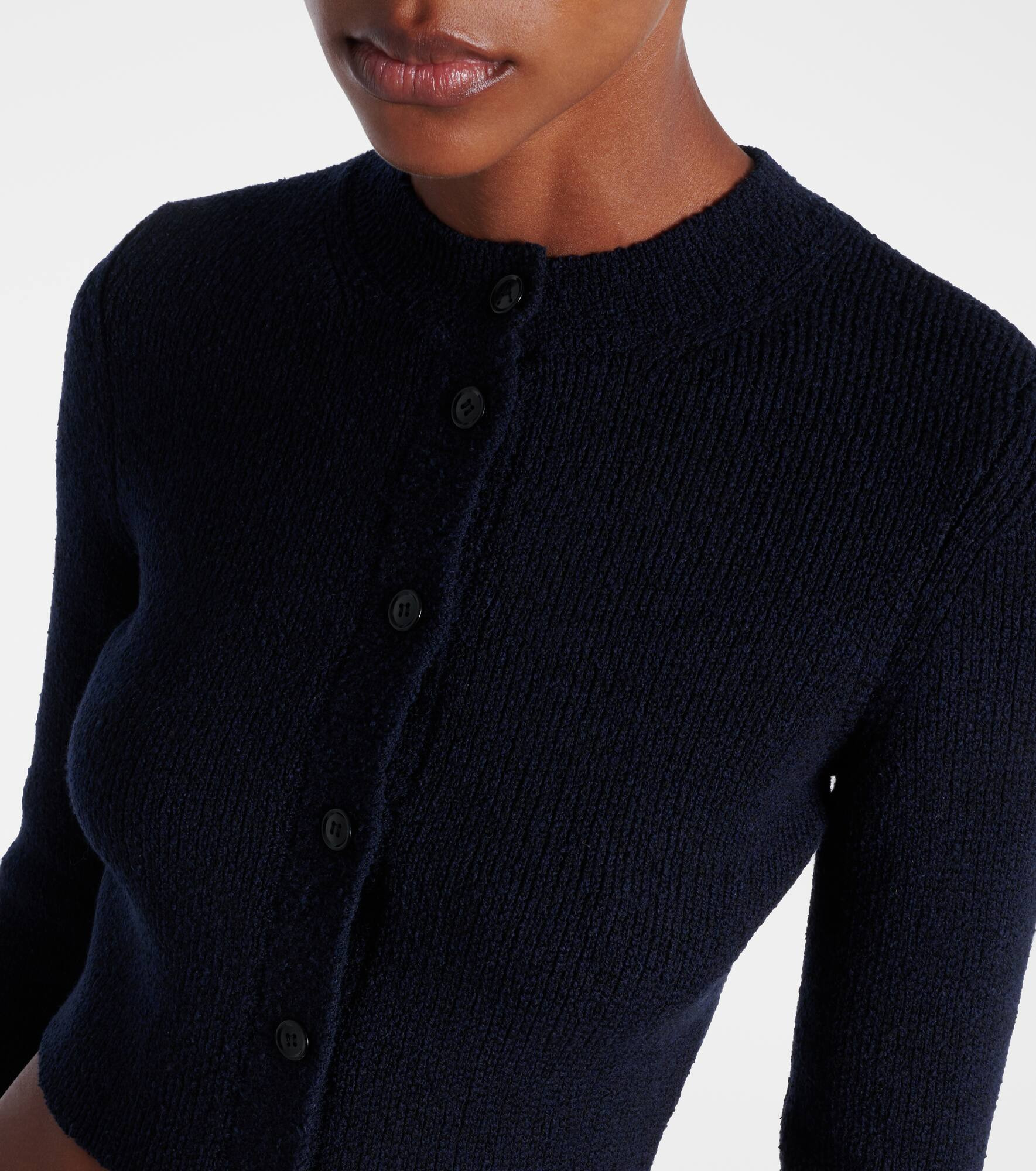 Cropped wool and silk-blend cardigan - 4