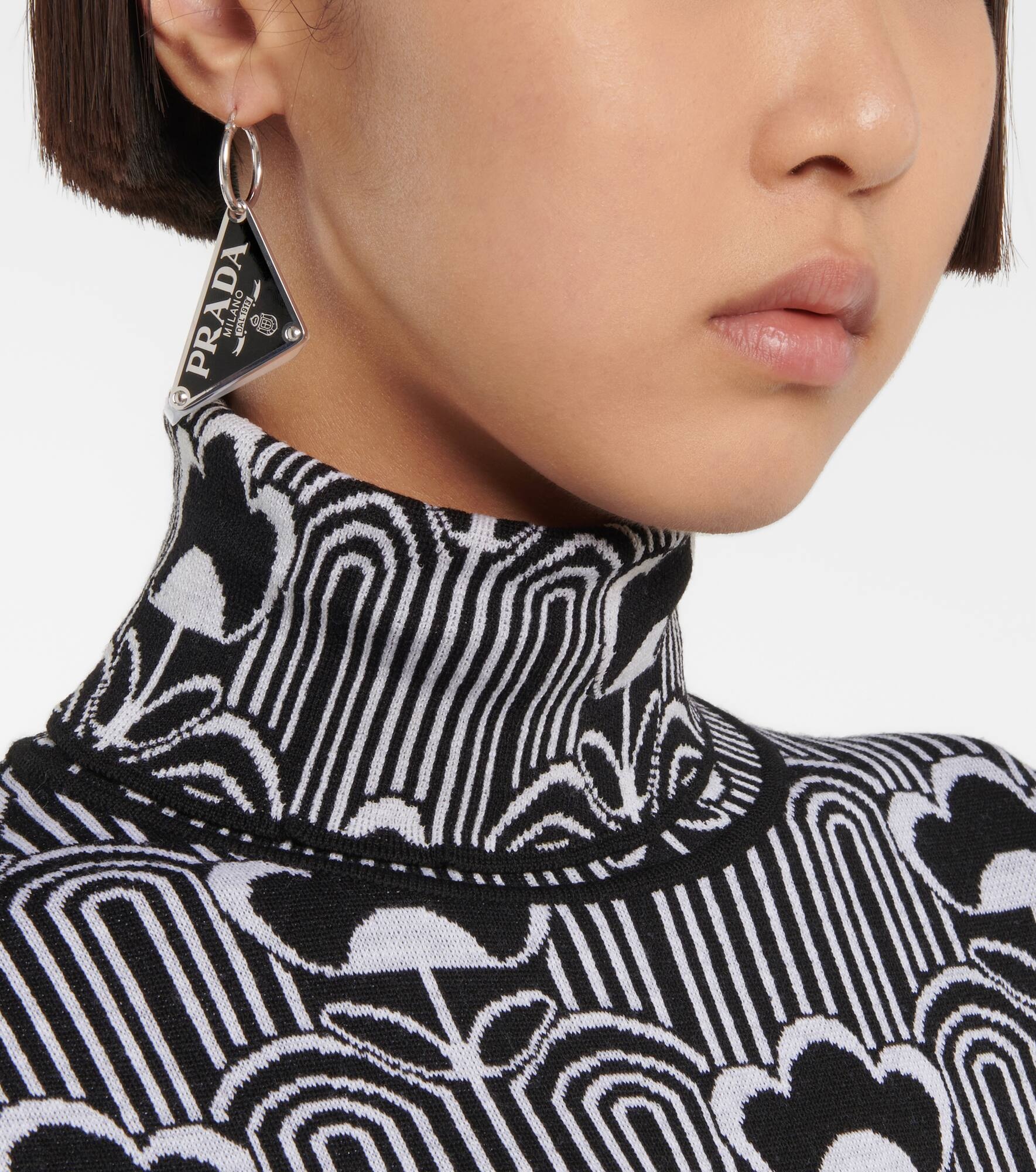 Symbole logo sterling silver single earring - 3