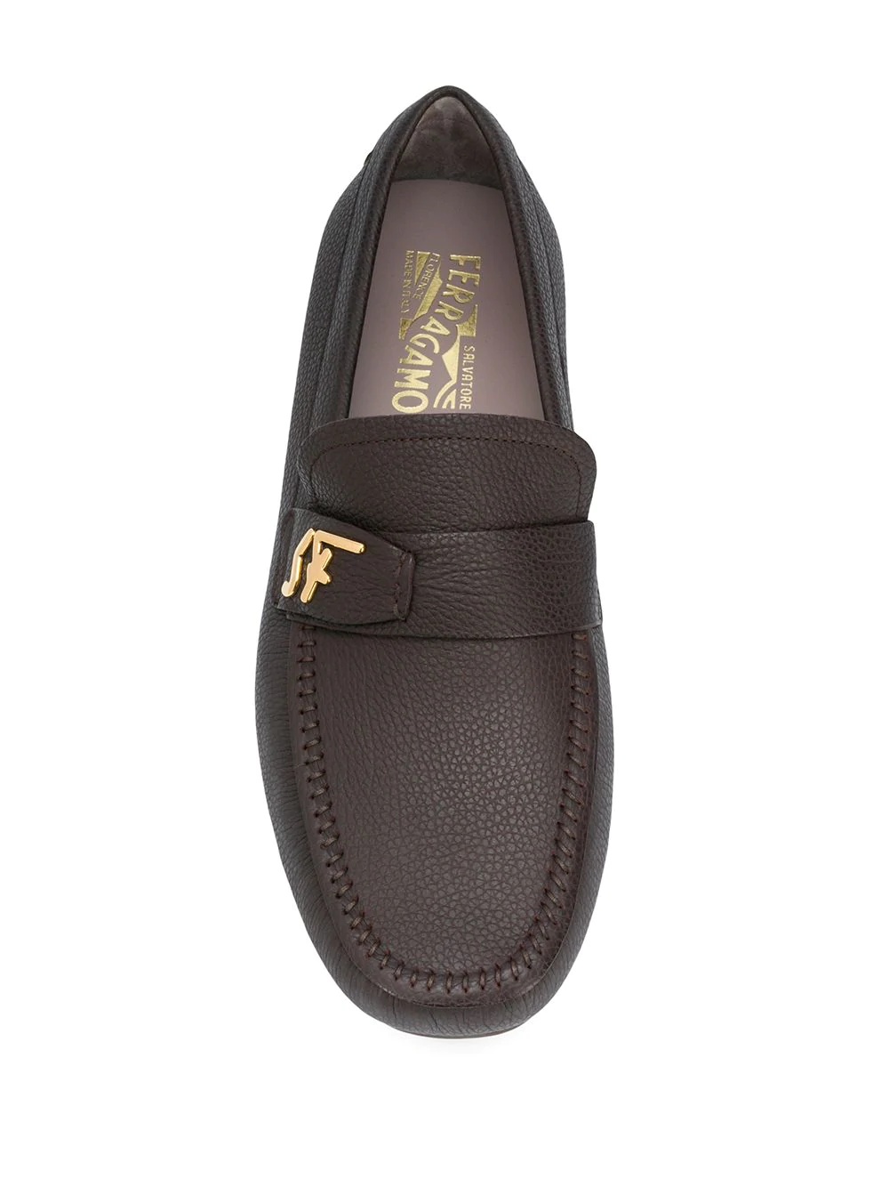 signature round toe loafers - 4