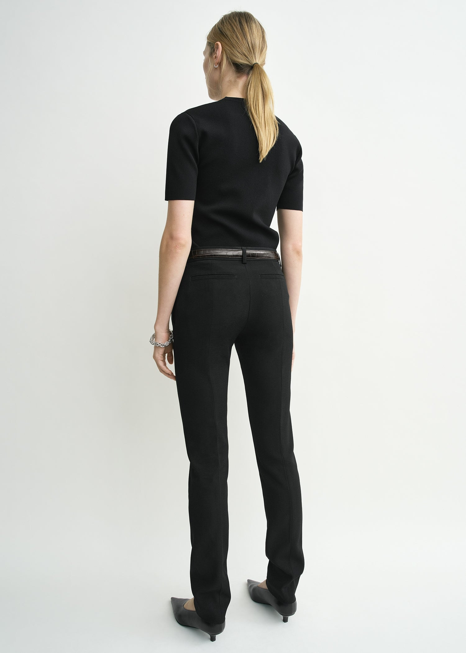 Low-waist slim evening trousers black - 4
