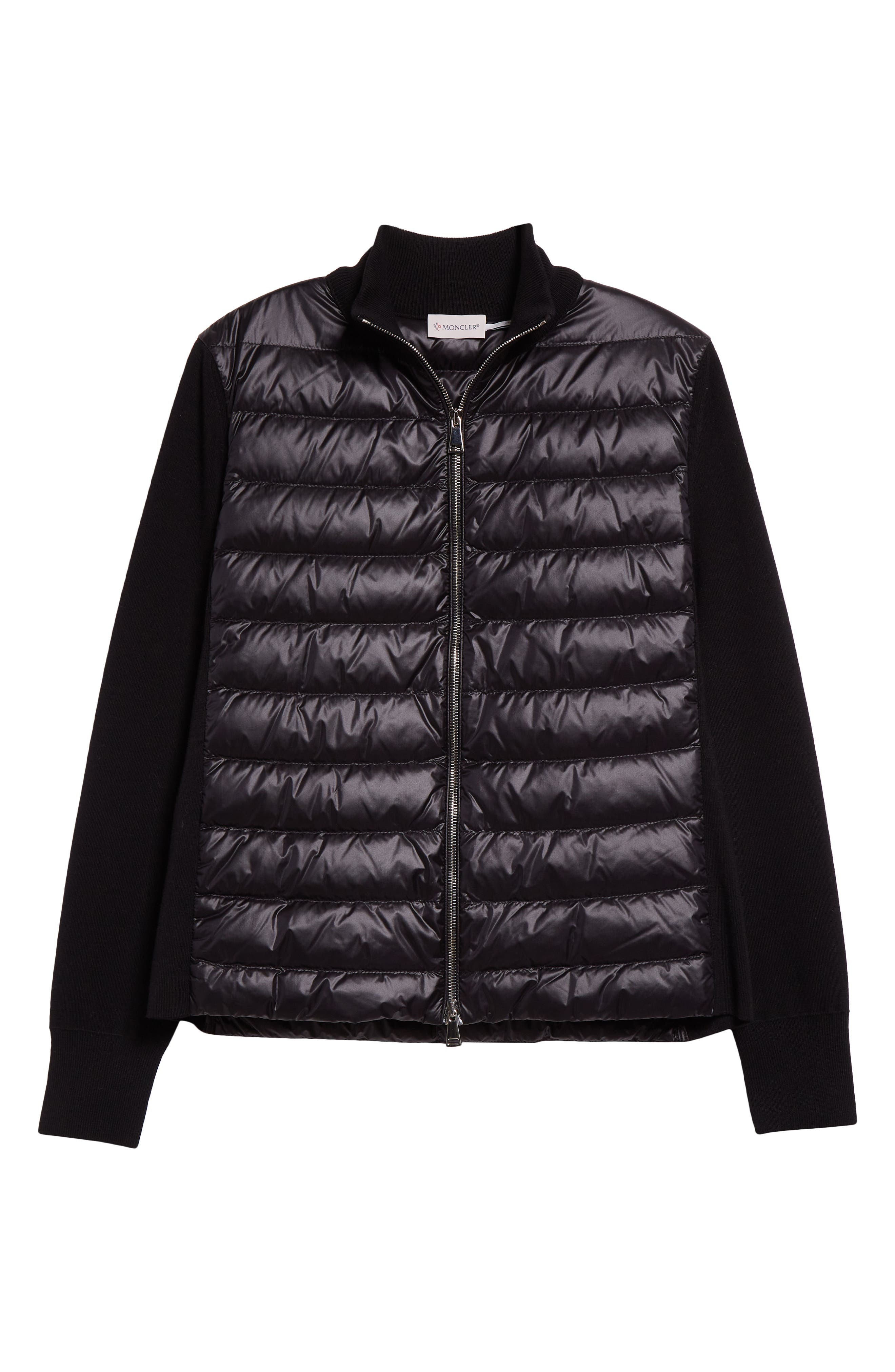 Quilted Nylon & Wool Knit Cardigan - 6