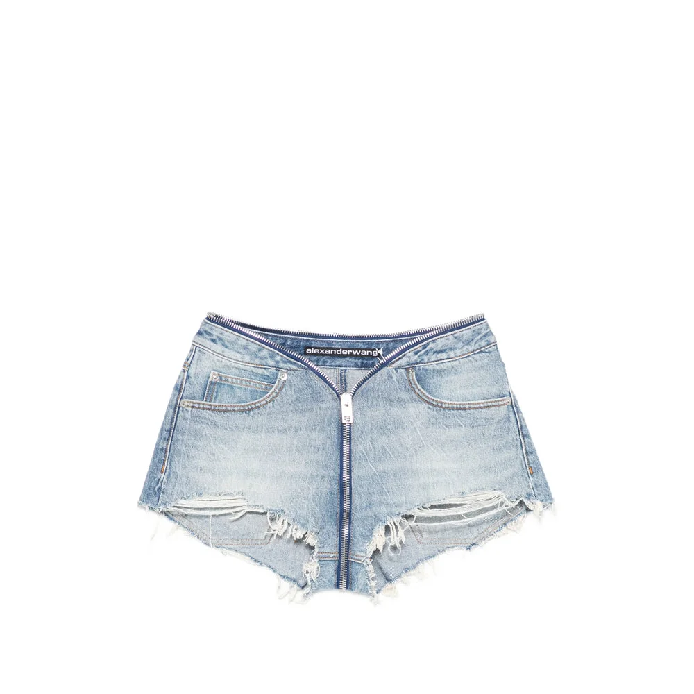 Alexander Wang Blue Shorts - Mini Shorts Women - 1