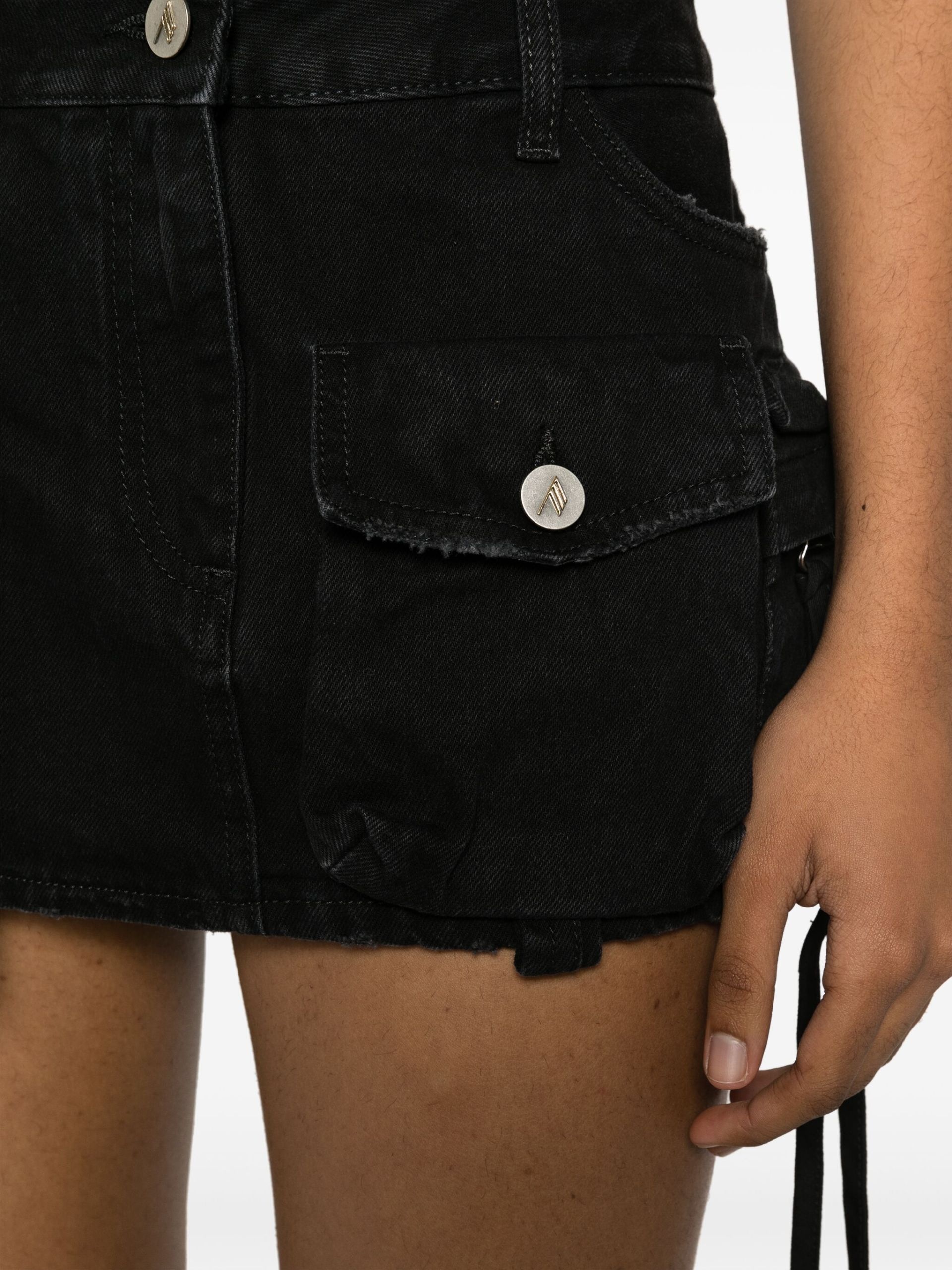 Black Fay Cargo Denim Mini Skirt - 5