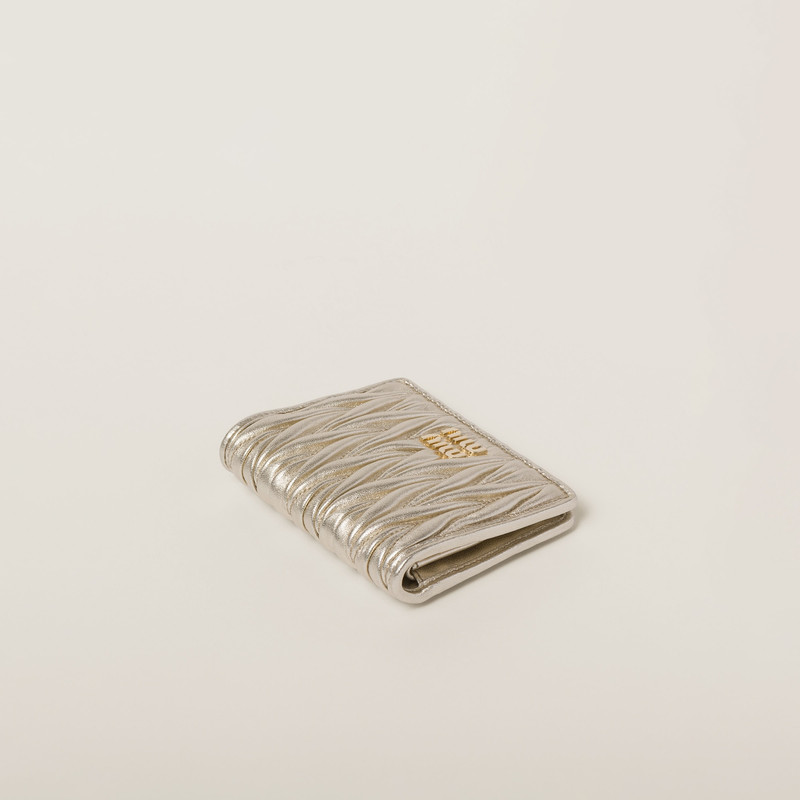 Small matelassé nappa leather wallet 4