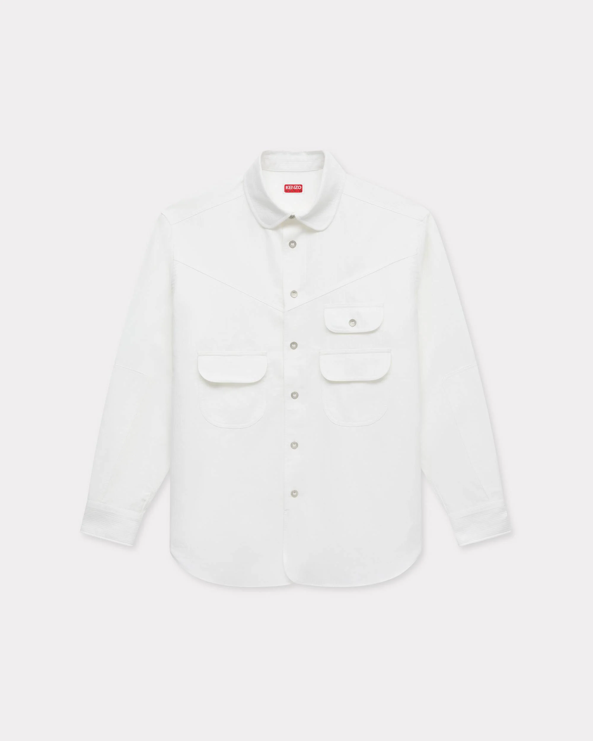 Workwear overshirt in textured cotton - 1