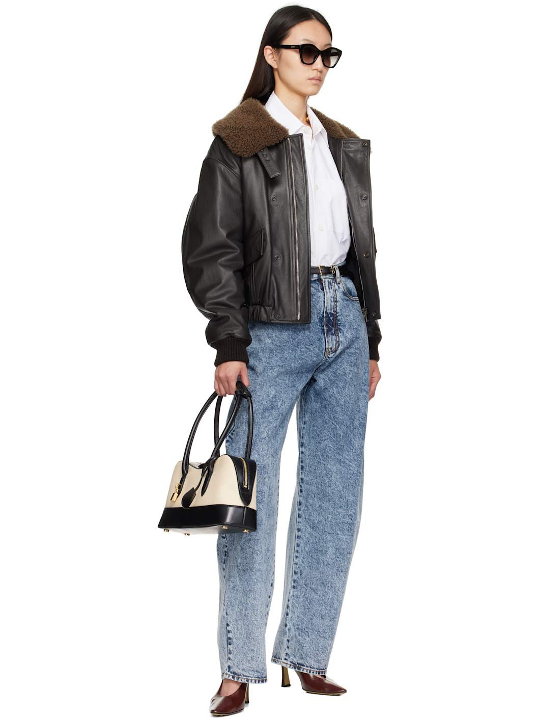 Beige & Black Ryder Canvas Shoulder Bag - 4