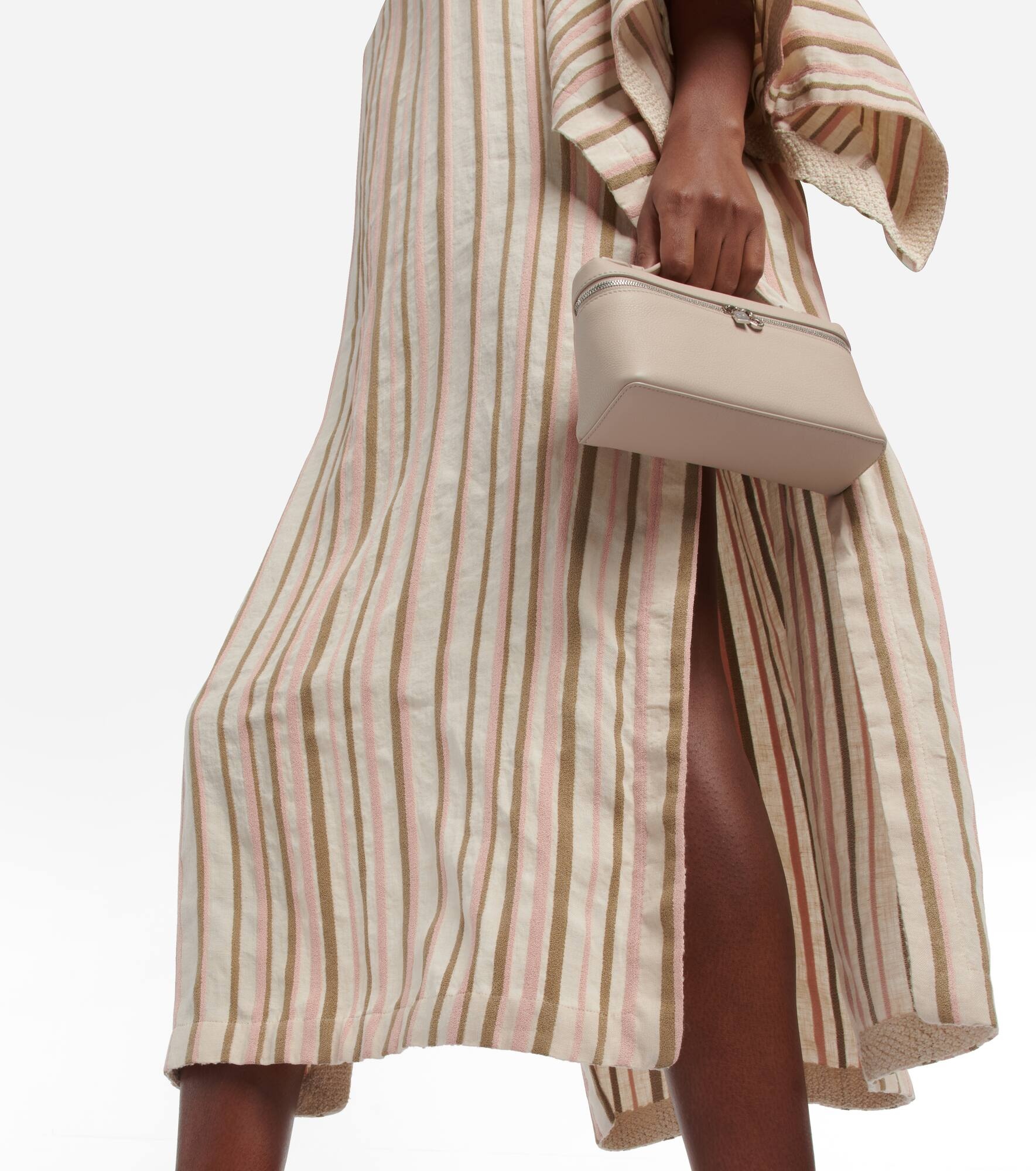 Striped linen-blend midi dress - 5